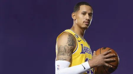 juan toscan anderson in lakers jersey for photoshoot