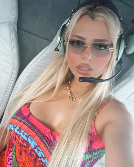 mandana bolourchi in a helicopter