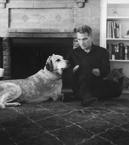 rufus sewell with his pet dog memphis