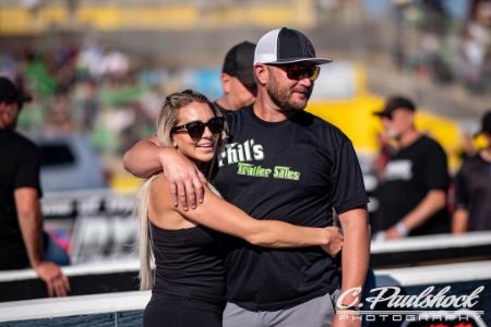 kye kelley with his wife kye kelley during the race